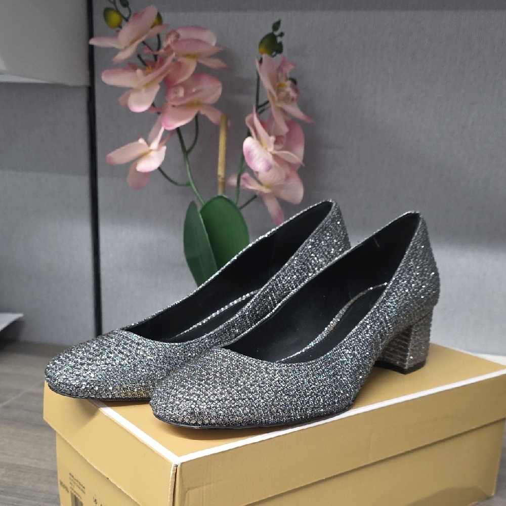 Michael Kors Silver Glitter Heels